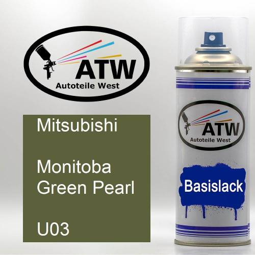 Mitsubishi, Monitoba Green Pearl, U03: 400ml Sprühdose, von ATW Autoteile West.
